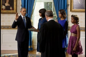 President Obama is sworn in for his second term. From whitehouse.gov.