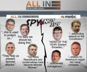 The odd politics of support for the NSA's intelligence gathering/data mining program, from Chris Hayes' "all In" program