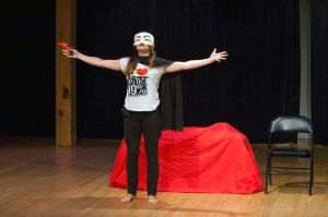 Kathleen Stansell as Agent Strawberry in A Good Day 2 Pie. Picture courtesy Owen Long.