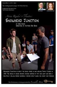 The poster from my upcoming gig for my play SNOWHEAD JUNCTION.