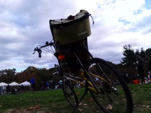 My V-Rex, looking out over the New York Botanical Garden at the end of the Tour De Bronx on 10/26. 
