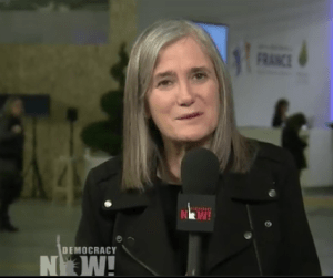 Amy Goodman of Democracy NOW!, the only news outlet giving extended coverage at Paris COP21.